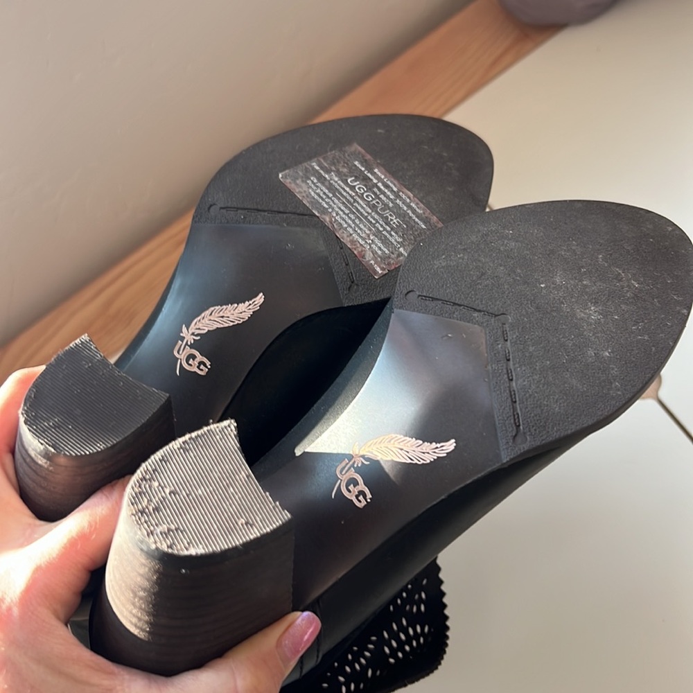 New Ugg Black Booties With Wool Inside! Size 6.5 - image 5